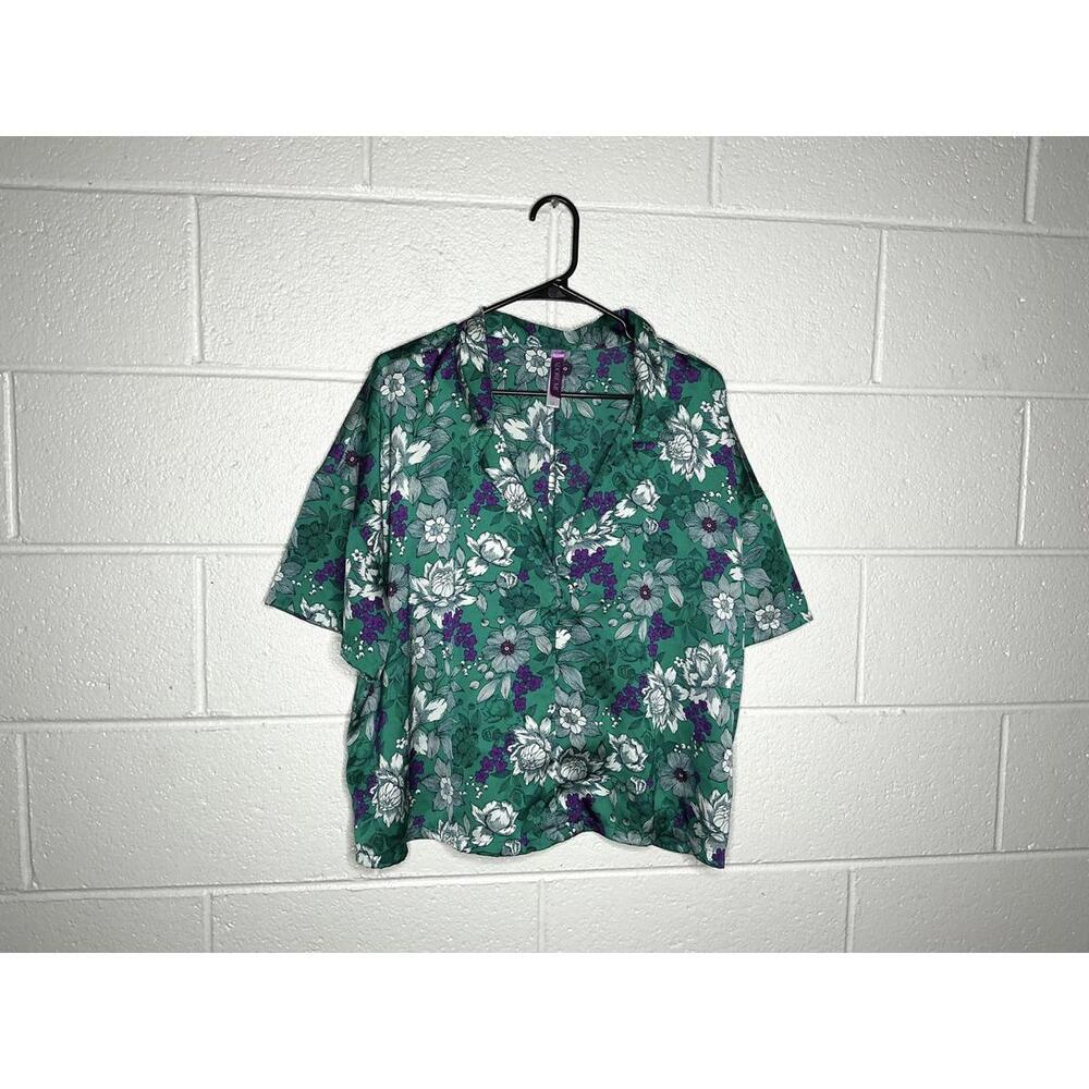 < Adore Me Verica Floral Green Satin Pajama Set > - Picture 3 of 9